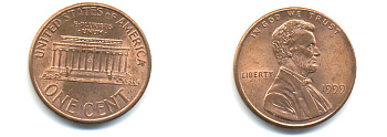 США 1 цент 1999 Авраам Линкольн KM 201b цинк плакированный медью UNC 179-518