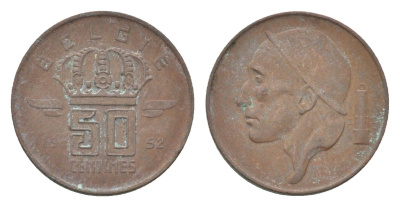 Бельгия 50 сантимов 1992 Belgie, Бодуэн I (1951-1993) KM 149 бронза 4705-314