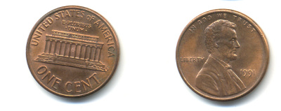 США 1 ЦЕНТ 1991 ЛИНКОЛЬН KM 201b цинк плакированный медью UNC 179-438