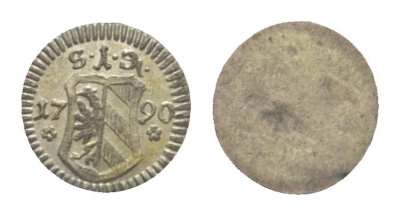 Нюрнберг 1 пфенниг 1790 KM 315 серебро UNC 1529-912