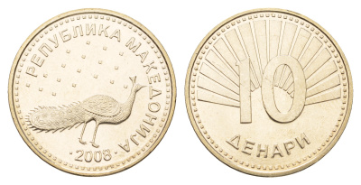Македония 10 денаров 2008  KM 31 медь цинк никель UNC M84-18