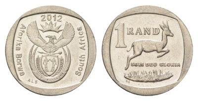 ЮАР 1 ранд 2012 KM 497 медь плакированная никелем UNC 4627-558