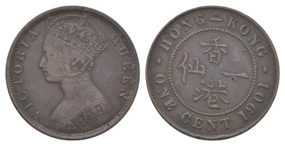Гонконг 1 цент 1901 KM 4 бронза 4622-632