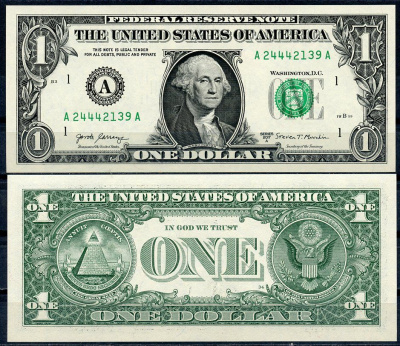 США 1 доллар 2017 Pick 554 бумага UNC (пресс) 7199-21-1
