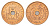 Родезия и Ньясаленд 1/2 пенса 1964 Елизавета II (1952-2022), жирафы KM  1 бронза  UNC  4640-911