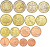 Италия евронабор из 8 монет 2012 1, 2, 5, 10, 20, 50 евроцентов, 1 и 2 евро KM 210, 211, 212, 247, 248, 249, 250, 251 UNC 181-1241