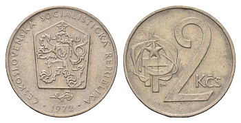 Чехословакия 2 кроны 1972 KM 75 медно-никель 4703-842