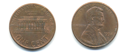 США 1 ЦЕНТ 1994 D, ЛИНКОЛЬН KM 201b цинк плакированный медью 86-314