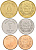 Афганистан лот из 3 монет 2004 (1, 2, 5 афгани) KM 1044, 1045, 1046 UNC M78-18