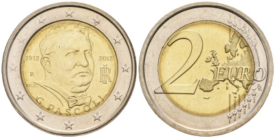 Италия 2 евро 2012 Данте Алигьери KM 217 биметалл UNC 4148-721