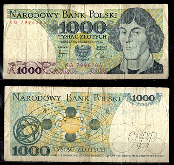 Польша 1000 злотых 1982 Pick 146 c бумага 6294-54-4-1