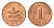 ФРГ 1 пфенниг 1978 F KM 105, J. 380 сталь плакированная медью UNC 4669-1239