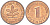ФРГ 1 ПФЕННИГ 1980 D KM 105, J. 380 сталь плакированная медью 4181-639