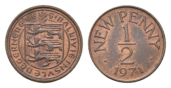Гернси 1/2 пенни 1971 год-тип KM 20 бронза 4696-243