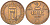 НОРВЕГИЯ 2 ЭРЕ 1939 ХОКОН VII (1905-1957) KM 371 бронза 119-917