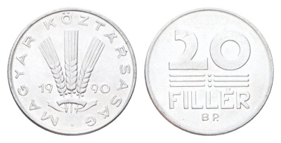 Венгрия 20 филлеров 1990 KM 676 алюминий UNC 4705-1113