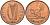 Ирландия 1 пенни 1968 курица с цыплятами KM 11 бронза UNC 4583-434