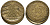Германия 10 рентенпфеннигов 1924 F, БРАК, СМЕЩЕНИЕ KM 33, J. 309 алюминиевая бронза 1519-842