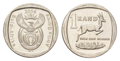 ЮАР 1 ранд 2014 медь плакированная никелем UNC 4627-611