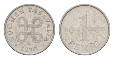 Финляндия 1 пенни 1973 KM 44a алюминий 4647-239