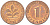 ФРГ 1 ПФЕННИГ 1990 F KM 105, J. 380 сталь плакированная медью 4181-711