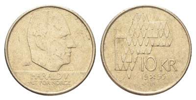 Норвегия 10 крон 1995 Харальд V (1991- ) KM 457 никель латунь 4706-944