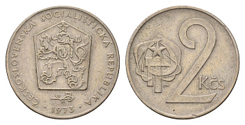 Чехословакия 2 кроны 1973 KM 75 медно-никель 4703-845