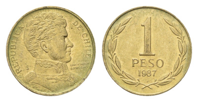 Чили 1 песо 1987 KM 216 алюминиевая бронза UNC 4689-148