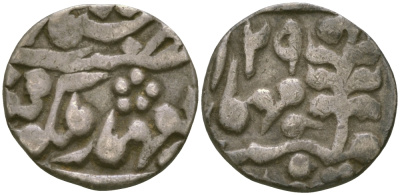 Индия, Джайпур (Jaipur) 1/4 рупии 1864 год 29, королева Виктория и Рам Сингх (1857-1880) KM 111 (4) серебро 00-00