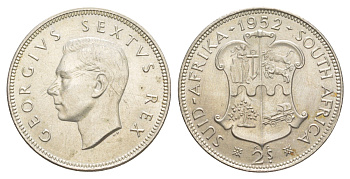 ЮАР 2 шиллинга (флорин) 1952 KM 38.2 серебро UNC 1527-1144