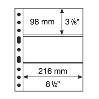 Лист в альбом Grande для 3 бон (S), черный. Leuchtturm. 305160