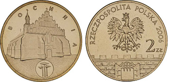 Польша 2 злотых 2006 MW, серия польские города, Бохня (BOCHNIA) KM 543, Parchimowicz 987 латунь UNC 603-813
