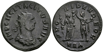Римская Империя аврелианиан 275 - 276 Тацит PROVIDEN DEOR Сердика Good Very fine /about Extremely fine RIC 195 бронза 1073-3-8-4