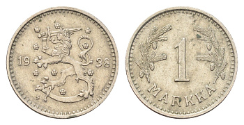 Финляндия 1 марка 1938 KM 30 медно-никель 4706-732