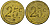 Франция 25†сантимов XIX-XX век ресторанный жетон латунь 4166-1055