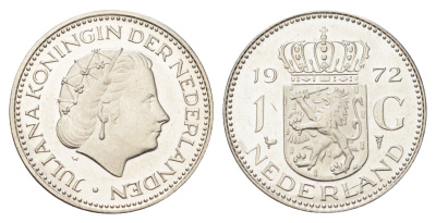 Нидерланды 1 гульден 1972 Юлиана (1948-1980) KM 184a никель UNC 4706-1236