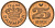 Дания 25 эре 1992 Маргрете II (1972-2024) KM 868 бронза UNC 4621-363