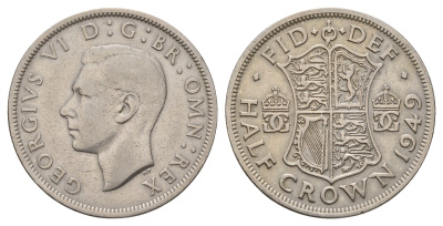 Великобритания 1/2 кроны 1949 Георг VI (1936-1952) KM 879, Spink 4106 медно-никель 3996-113