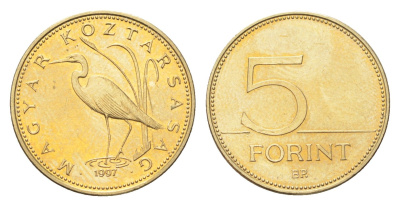 Венгрия 5 форинтов 1997 KM 694 никель латунь UNC 4705-943