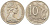 Австралия 10 центов 1971 Елизавета II (1952-), птица лирахвост KM 65 медно-никель 4382-935