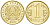 КАЗАХСТАН 1 ТЕНГЕ 2012 KM 23 латунь 201-1237