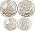 Андорра 25 и 50 динеров 1960 Карл Великий тираж 1350 экз. и 3100 экз. серебро PROOF 1095-1-41