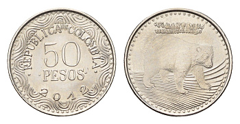 Колумбия 50 песо 2012 KM 295 сталь плакированная никелем UNC 4696-1249